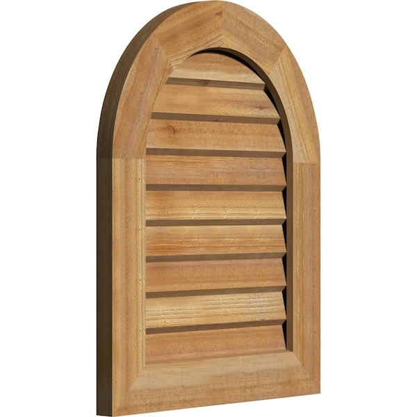 Round Top Gable Vnt Non-Functional Western Red Cedar Gable Vnt W/Decorative Face Frame, 36W X 24H
